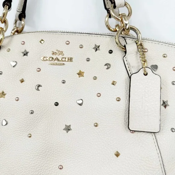 Coach Cream Satchel with Gold Accents - Picture 4 of 12
